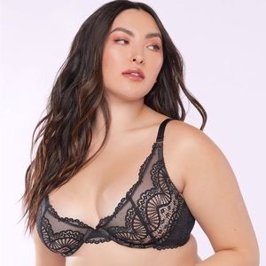 Scalloped lace unlined bra